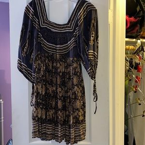 Free People Square Neck Printed Dress